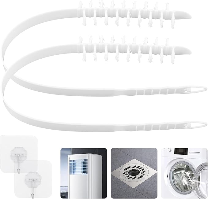 2PCS Washing Machine Cleaning Brush,Rolling Washing Machine Cleaning Brush,Washing Machine Cleaner Front Loader,Washing Machine Cleaning Tools with Storage Hook(23.23x5.51x1.38inch)