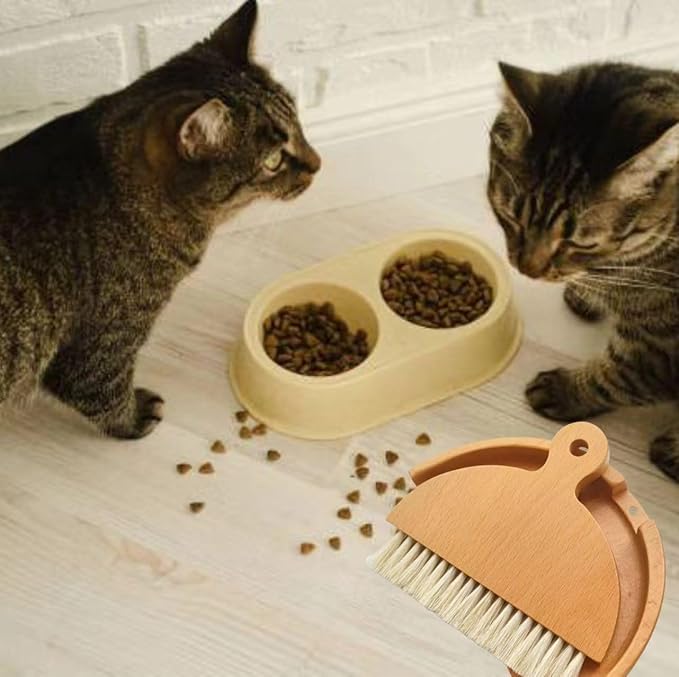 Wooden Dustpan and Brush Set Desktop Table Dustpan and Brush Set Tiny Small Mini Hand Broom and Dustpan Set Handheld Dust Pan and Brush Set 1 Set