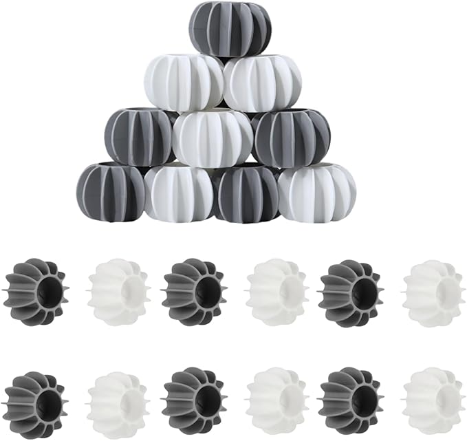 12 Pack Laundry Balls Non-Toxic Reusable Dryer Balls（6 White+6 Gray）