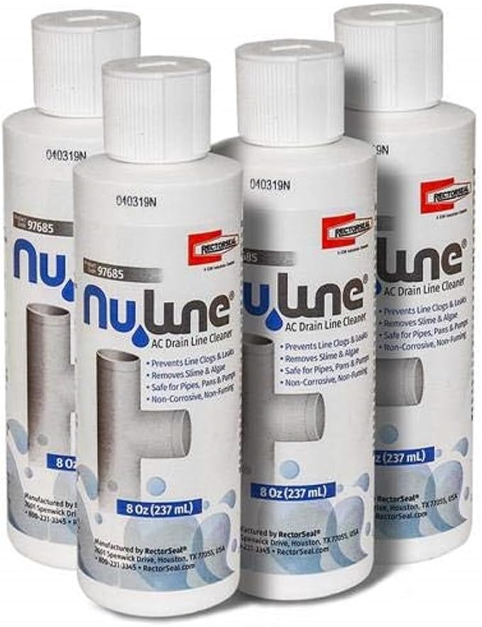 Liphontcta (4)-Pack NuLine HVAC Condensate Nu-Line Drain Cleaner, 8 Ounce