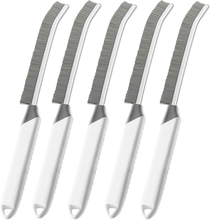 Crevice Cleaning Brush Bathroom Tile Groove Gap Cleaning Brush Premium Crevice Cleaning Tool Aluminum Support with 15° Angled Head-Grout Thin Brush,Kitchen & Bathroom Tool (5PCS)