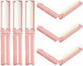 Mini Reusable Lint Roller for Travel, 6 Pack Washable Foldable Lint Remover with Sticky Gel, Portable, Compact and Easy to Clean for Clothes and Luggage Use (Pink)
