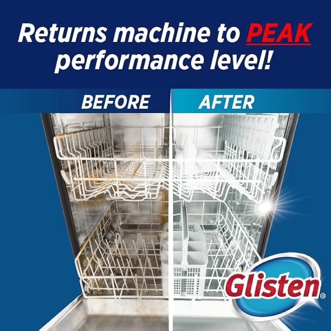 Glisten Dishwasher Magic Disinfectant & Cleaner Lemon 12 Oz