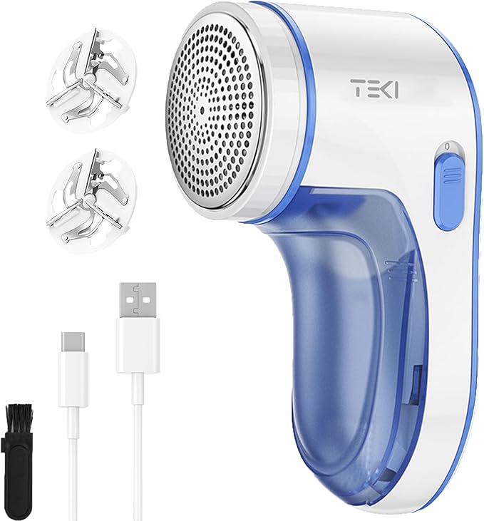 Fabric Shaver, Lint Remover for Clothes Rechargeable Clothes Shaver Pill Remover, Electric Sweater Defuzzer, Sweater Shavers to Remove Pilling, Couch, Fuzz, Furniture (2 Replaceable Blades)