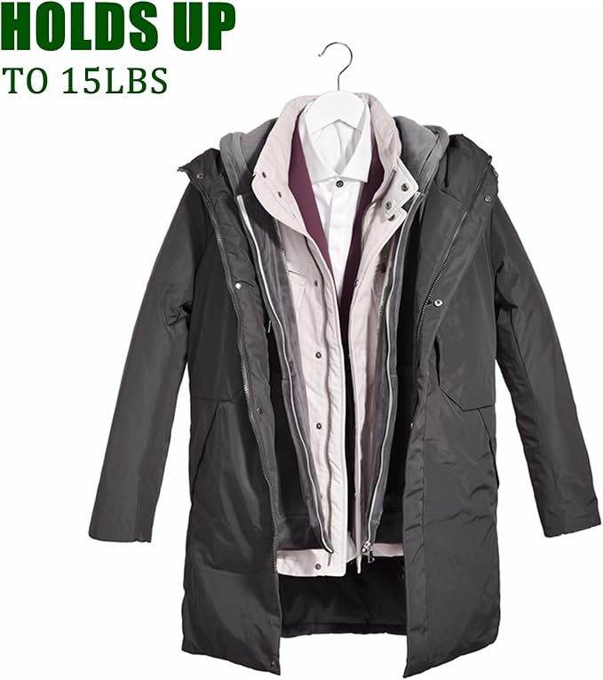Amber Home 20 Pack White Wooden Coat Hangers, White Wood Suit Hangers with Non-Slip Pant Bar, Clothes Hangers for Closet Organization, Shirts, Jackets, Dresses, and Pants (White, 20)