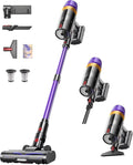 TVTAU Cordless Vacuum Cleaner, Self-Standing 620W 55KPA 75Min Runtime Stick Vacuum for Home, 1.8L Dust Cup, LED Display, Anti-Tangle, 8-Stage Filtration, for Hardwood Floor Carpet Pet Hair