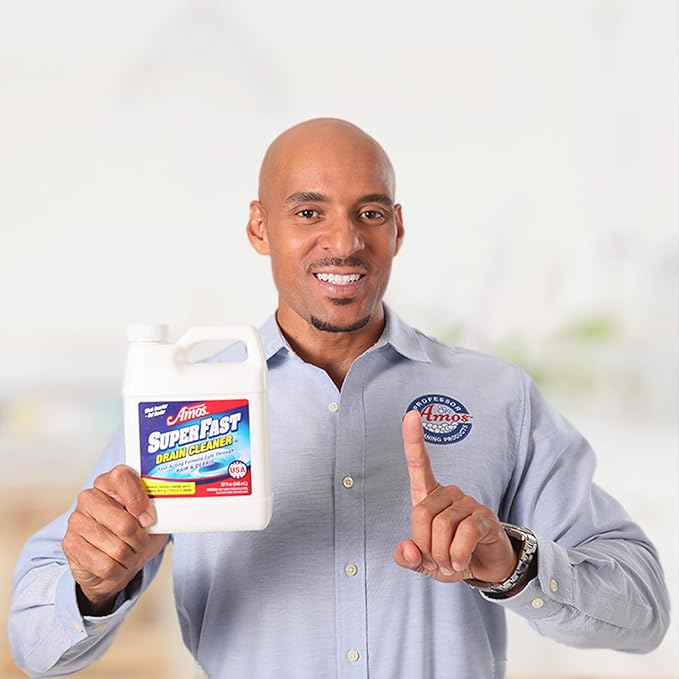2 Pack Professor Amos Superfast Drain Cleaner Clears Clogs in Minutes Dissolves Hair, Grease & Grime Superfast!