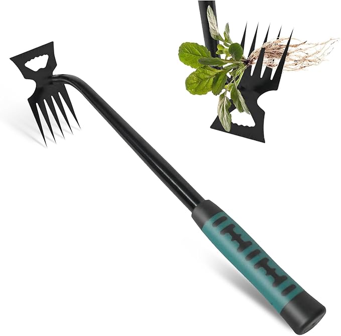 Weed Remover Tool,Portable Garden Weeder Tool,2026 New Gardening Weeding Tools,for Garden Hand Tools for Vegetable Gardening Backyard Farm Planting & Uprooting Weeding Tool (5 Teeth)