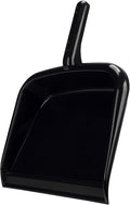 SPARTA Large Handheld Dustpan with Hanging Hole, Heavy-Duty Plastic Dustpan with Wide Lip for Countertops and Surfaces, Plastic, 10 Inches, Black