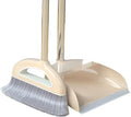 Broom and Dustpan Set with Long Handle - Dust Broom and Dustpan Combo, Lightweight Robust Kitchen Brooms Dustpans, Ergonomic Duster Tool Cleaning Gadgets, for Home, Kitchen, Offices, Pet Hair, White