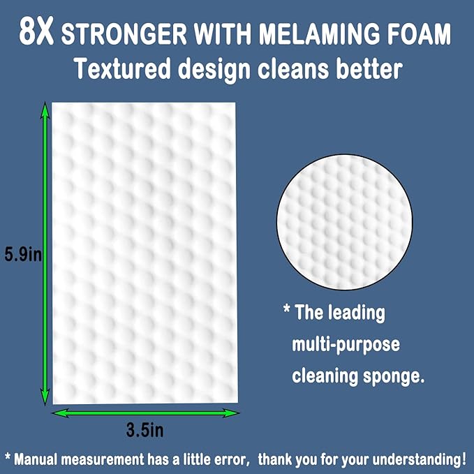 Melamine Foam Scrub Pads (30 Sheets) - Upgraded Convex Design for Stove, Tile & Bathtub | Non-Scratch & Chemical-Free Cleaning Sponge