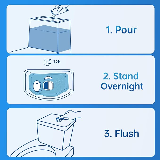 Vacplus Toilet Tank Cleaner - 6 Pack Automatic Descaler Tablets, Powerful Mold & Rust Remover, Long-Lasting Bowl Cleaning Solution