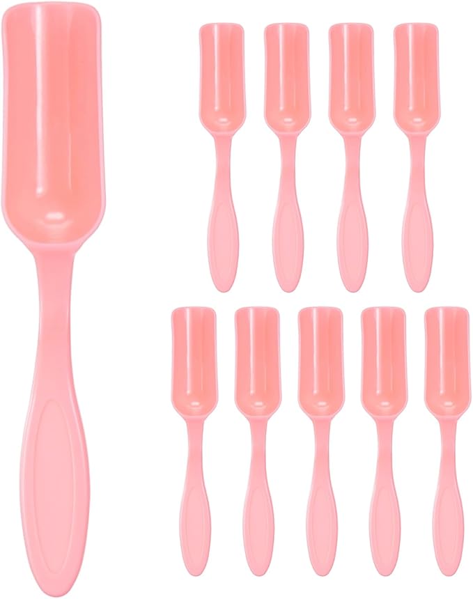 10-Pack Mini Gardening Shovel Spoons, Plastic Garden Soil Scoops for Cultivation Digging Transplanting/Flower Planting/Plant Succulent, Colorful Small Gardening Tools [Pink]