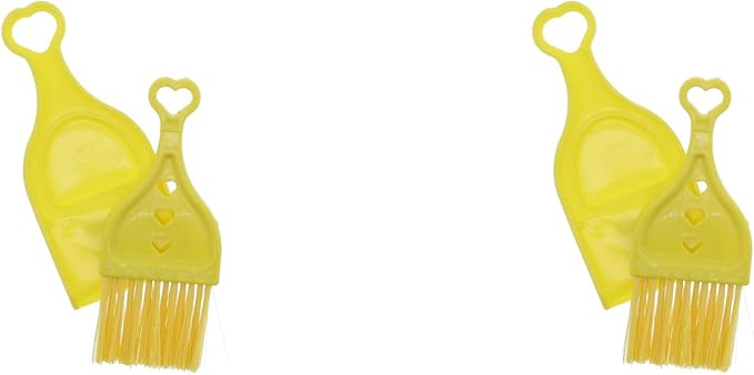 Yellow Mini Dustpan with Brush - Set of 2