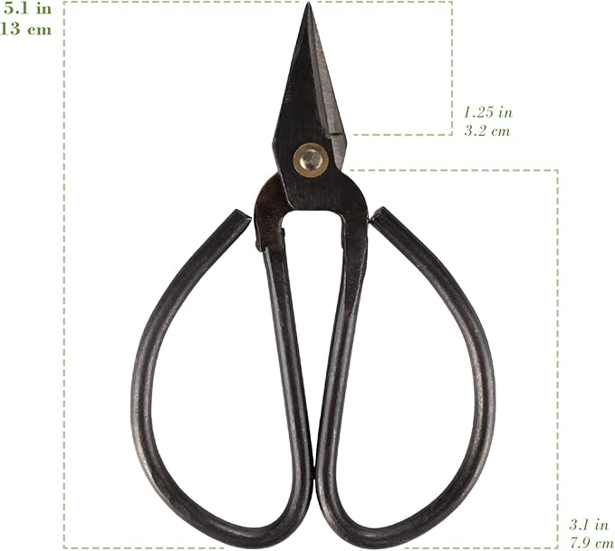 BambooMN 5.1" Heavy Duty Bonsai Forged Sharp Scissors - 3 Pieces