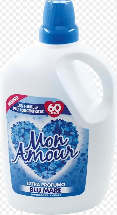 Mon Amour Fabric Softener, Blu Mare Scent, Concentrated Formula, 60 Washes, 3 L