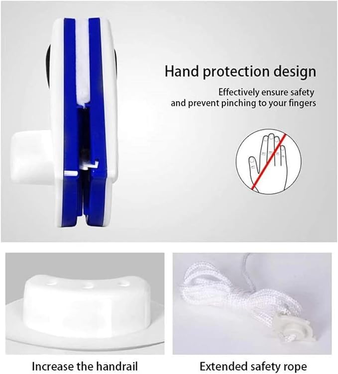 HouCheerShop Magnetic Window Cleaner, Double Sided Window Glass Wiper Cleaning Tool for High-Rise Cleaning Windows Thickness 0.1‘’- 0.3‘’（Blue)）