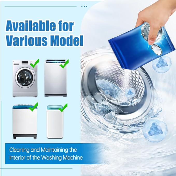 Washing Machine Cleaner, 2026 New Powerful Stain Remover for Washing Machine Tanks - Deep Clean Solution for Top Load and Front Load Washers, Descaler for Drum, Tub & All Internal Parts (1Pack)