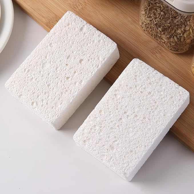 6 - Pack Non-Scratch Scrub Sponges - Sponges for Dishes and Washing Dishes, Cleaning Sponges for Kitchen Home Office, Magical 3D DIY Art and Craft Suppliers（White）