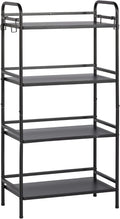 HDANI 4-Tier Metal Storage Rack with Shelf, Storage Shelves, Shelf Organizer, Garage Standing Shelving Unit for Laundry, Bathroom, Kitchen, Pantry, Closet, 23.6''W x 13.8''D x 50''H, Black