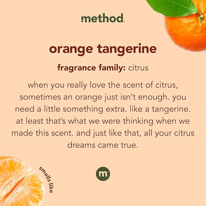 Method Daily Granite Cleaner Spray, Orange Tangerine, Cleaning Agent for Granite, Marble, and Other Sealed Stone, 28 oz Spray Bottles (Pack of 8)