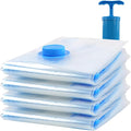 4 Pack Vacuum Storage Bags, Space Saver Bag Vacuum Seal Bags for Clothing Travel Moving Blankets Pillows Storage and Organization, Hand Pump Included(70 X 50 cm)