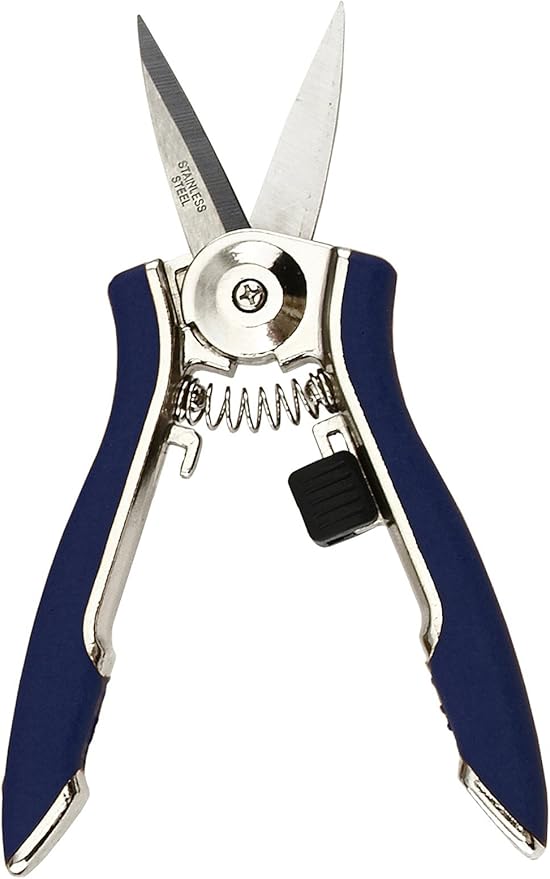 Dramm ColorPoint Stainless Steel Compact Garden Pruning Shears, Hand Pruner, Garden Clippers, with Heavy Duty Blade and Easy grip Handle, Blue