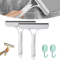 3 in 1 Window Cleaning Scraper, Squeegee with Sprayer, All-in-One Glass Cleaner Tool with Sponge & Rubber Blade for Shower Doors, Mirrors, Car Windows & Home Use