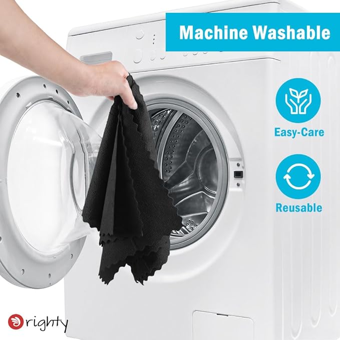 Orighty Microfiber Cleaning Cloth, 5 Pack Highly Absorbent Cleaning Rags, Household Cleaning Supplies, Reusable Lint Free Cloths Microfiber Rag for House, Kitchen, Car Care, 12x11 inch, Black