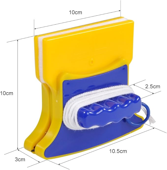 Shape Double‑Side Magnetic Glass Cleaner Wiper with 2 Cotton for Window