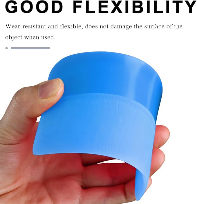 5 in 1 Rubber Squeegee Kit, Anti-Scratch Flexible Soft Matte TPU Coating Scraper Kit, Small Tint Squeegee Water Blade Scraper for Paint Protection Film Household Cleaning (Blue)