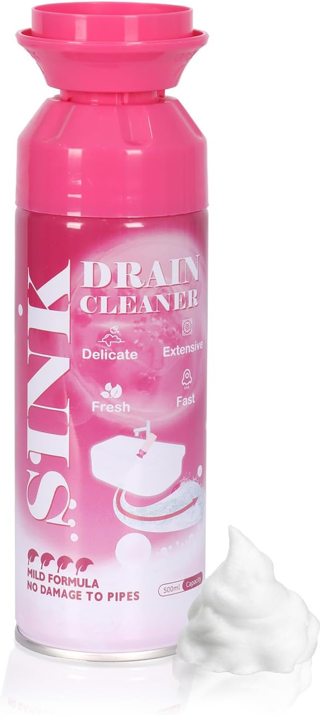 Foaming Drain Cleaner, Sink Cleaner and Deodorizer, Drain Clog Remover for Kitchen Sinks,Bathroom Drains, Washbasin