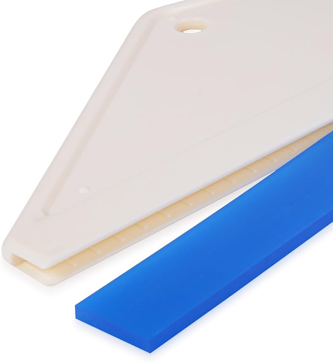 FOSHIO 4Pack White Auto Home Kitchen Bathroom Shower Squeegee Hand Squeegee Window Wiper Mirror Wiper with Blue Silicone Water Blades
