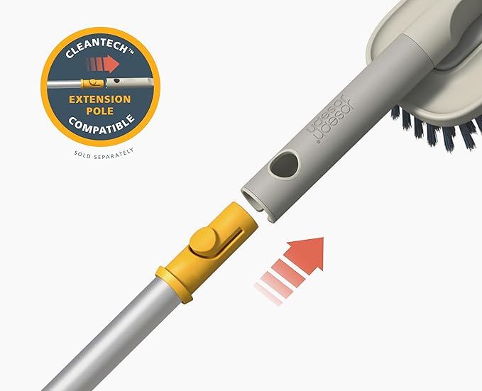 Joseph Joseph CleanTech 2-in-1 Tile and Tub Scrubber and Grout Cleaning Brush with V-Shaped Bristles