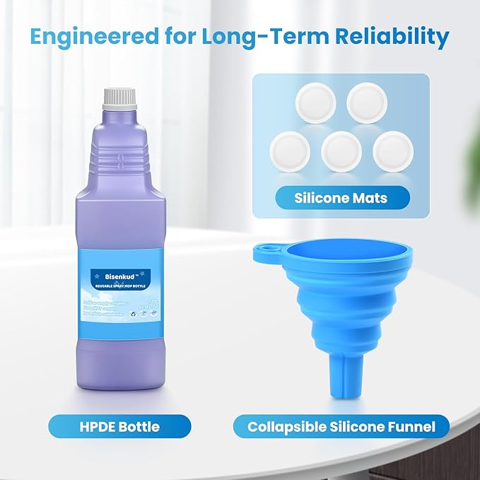 Refillable Bottle for Swiffer® Wet Jet™ Mop - 1250ml /42.3 FL OZ - Leak-Proof HDPE Solution Bottle, Empty，Not for Power mop