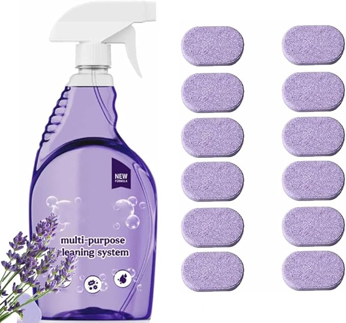 Spray Oven Cleaner, Clean Spray Cleaner for Ovens, All-Purpose Cleaners for Grill, Home, Kitchen, Bathroom, Multi-surface Cleaners with Concentrated Cleaning Tablets(12pcs)