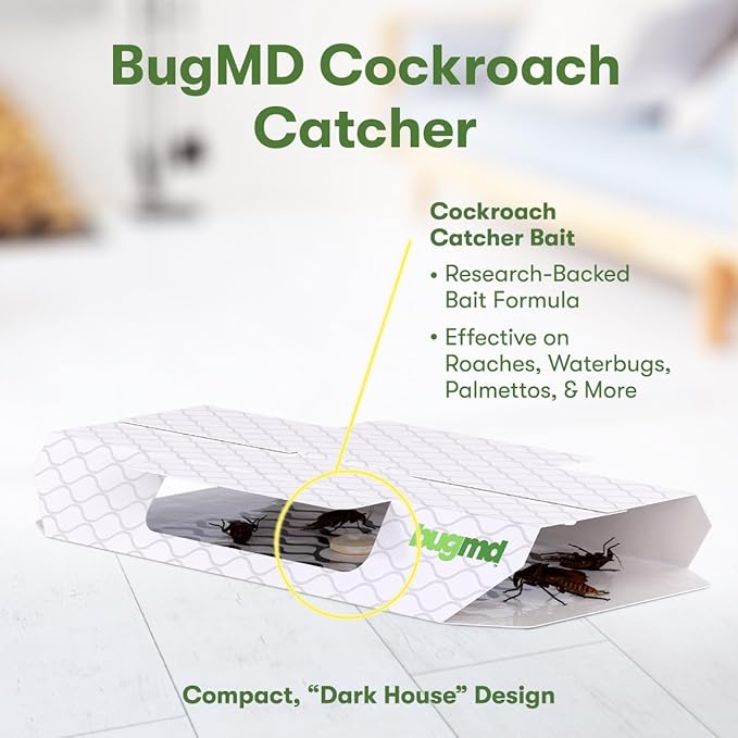 BugMD Essential Pest Control Concentrate (3 Pack) with Spray Bottle 32 oz, Cockroach Catcher (1 Pack) and Bed Bug Trap (1 Pack) Bundle