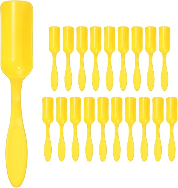 20-Pack Mini Gardening Shovel Spoons, Plastic Garden Soil Scoops for Cultivation Digging Transplanting/Flower Planting/Plant Succulent, Colorful Small Gardening Tools [Yellow]