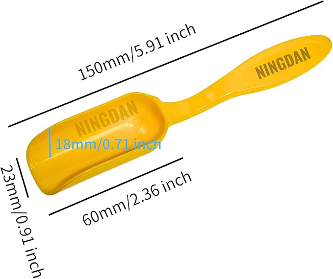 10Pcs NINGDAN Mini Shovel,Plastic Mini Gardening Shovel Spoons Soil Scoops,Cultivation Digging Transplanting Tools for Succulents Potted Flowers,Milk Powder/Coffee Beans Scoops (All Yellow)