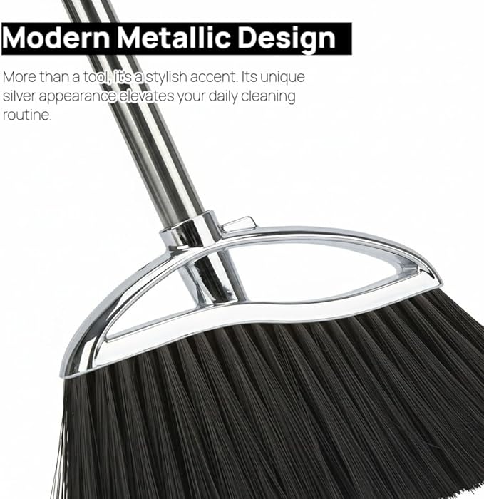 Indoor Soft Bristles Sweeping Broom,Long Handle Kitchen Angle Broom for Floor Cleaning Home Office Hardwood