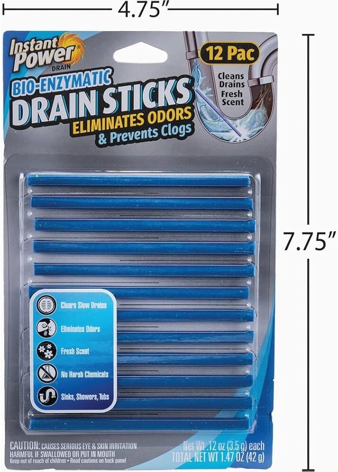 Instant Power Stick Enzymatic Drain Opener 12 pk - Total Qty: 1