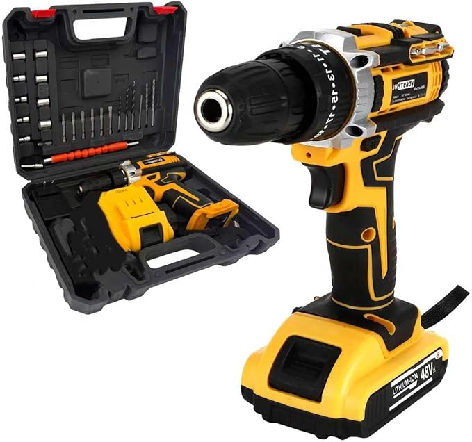 136pcs Heavy-Duty Cordless Drill & Tool Set with 2 Batteries, All-in-One Hand Tool Set，Lithium-Ion Drill Press, Screwdrivers, Bits, Wrenches, Pliers Electric Toolbox Kit for home Repair, Construction