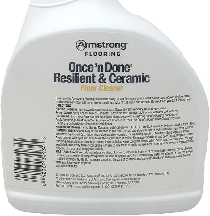 Once 'N Done Resilient & Ceramic Floor Cleaner Spray