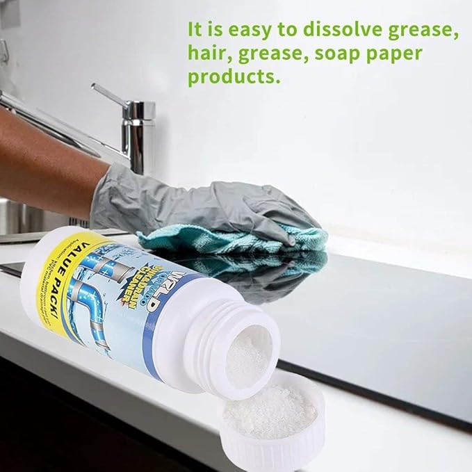 Wild Tornado Powerful Sink & Drain Cleaner High Efficiency - Clog Remover Kitchen Sewer Power Pipe Channel Powder Drain Cleaner for Kitchen and Pipes Cleaning Tool (3)