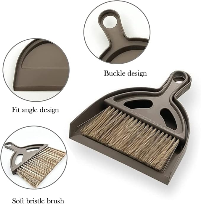 Mini Broom and Small Dustpan Brush - Mini Broom and Dustpans, Small Broom and Dustpan Set, Mini Dustpan and Brush Set, Hand Broom and Dustpan Set for Home and Pets.