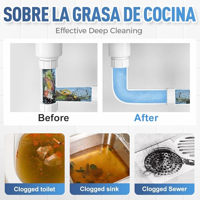 Pipeline Dredging Agent, 2025 New Powerful Powerful Pipe Dredging Agent for Bathroom Kitchen Sink And Drain Cleaner (3PCS)