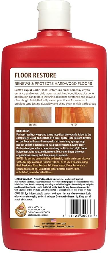Scott's Liquid Gold Floor Restorer, Liquid, 24 oz, Mild, 24-Ounce, Model:30019