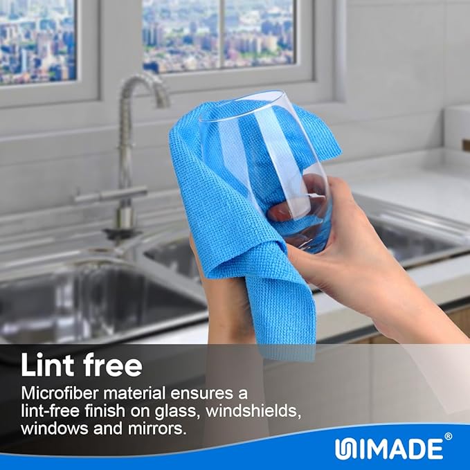 Shop Towels Rags, 150 Pack Reusable Shop Rags Bulk Microfiber Cleaning Cloth Lint Free Cleaning Towels for Car Kitchen Automotive Bar Mechanic Restaurant Garage, 11.5"x 11.5", Blue