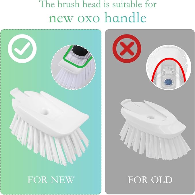 New Brush Refills for OXO New Soap Dispensing Dish Brush - 8 Pack Dish Brush Cleaning Soap Dispensing Head Replacement for Scrubber