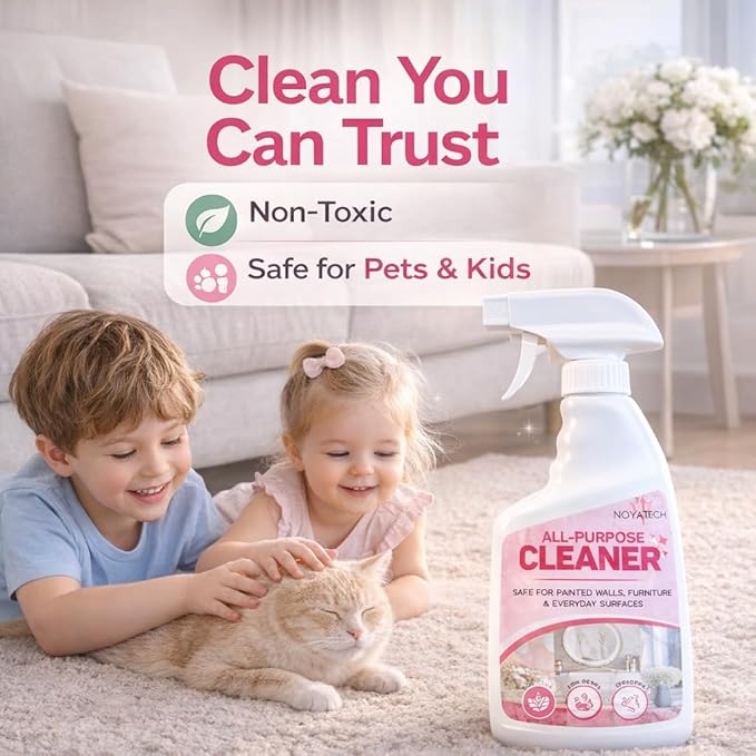 All Purpose Cleaning Spray – Non-Toxic, Pet & Kid Safe, Multi-Surface Cleaner for Walls, Furniture, Counters, Bedrooms & Everyday Surfaces. Safe cleaner for Painted or Finished Surfaces.